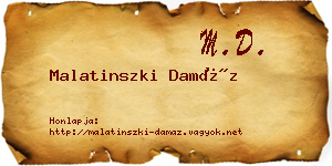 Malatinszki Damáz névjegykártya